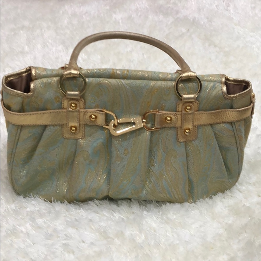Rafe Light blue and gold purse